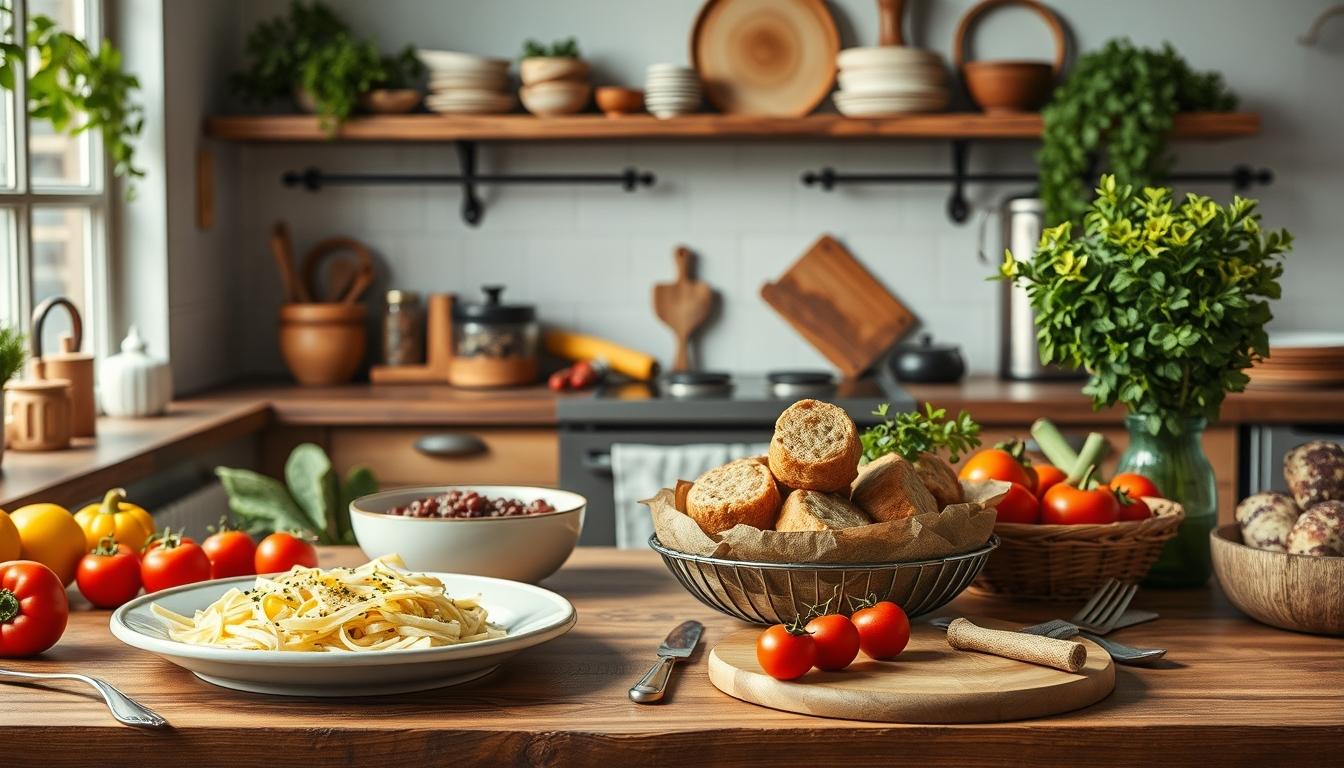 Freshly baked homemade cake in a kitchen setting
